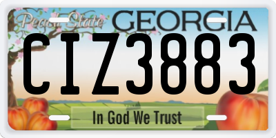 GA license plate CIZ3883