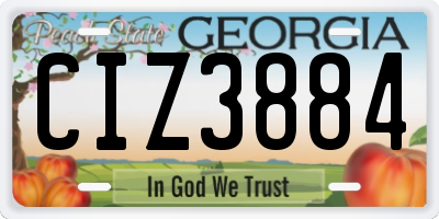 GA license plate CIZ3884