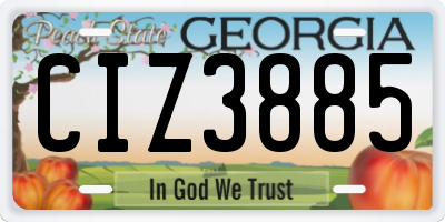GA license plate CIZ3885