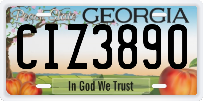 GA license plate CIZ3890