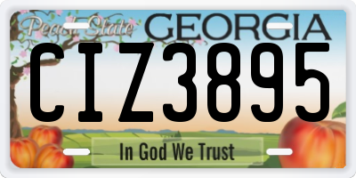 GA license plate CIZ3895