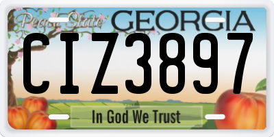 GA license plate CIZ3897