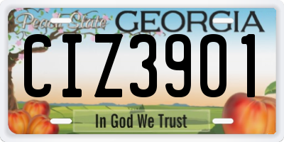 GA license plate CIZ3901