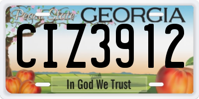 GA license plate CIZ3912