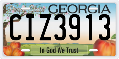 GA license plate CIZ3913
