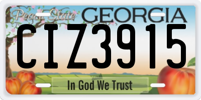 GA license plate CIZ3915