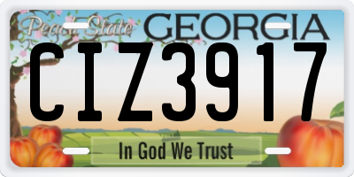 GA license plate CIZ3917