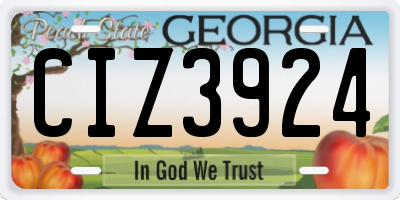 GA license plate CIZ3924