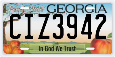 GA license plate CIZ3942
