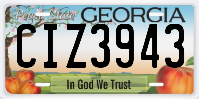 GA license plate CIZ3943