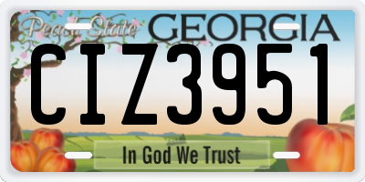 GA license plate CIZ3951