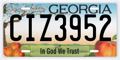GA license plate CIZ3952