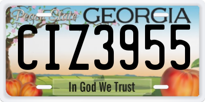 GA license plate CIZ3955