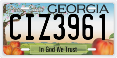GA license plate CIZ3961