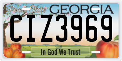 GA license plate CIZ3969