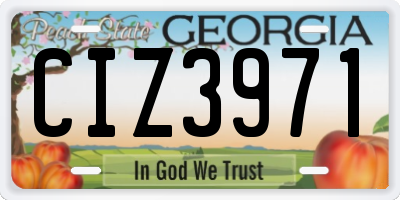 GA license plate CIZ3971