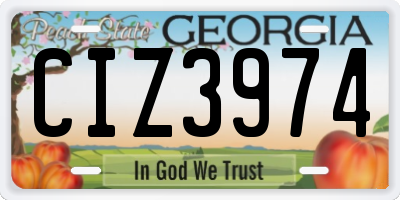 GA license plate CIZ3974