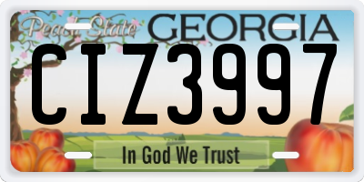GA license plate CIZ3997