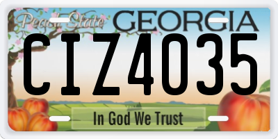 GA license plate CIZ4035