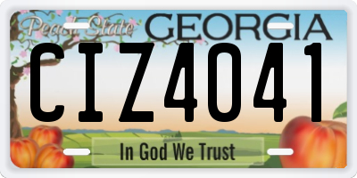 GA license plate CIZ4041