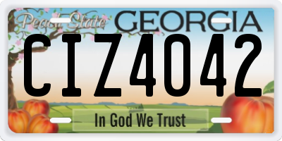 GA license plate CIZ4042