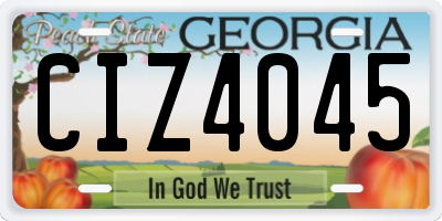 GA license plate CIZ4045