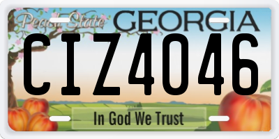 GA license plate CIZ4046