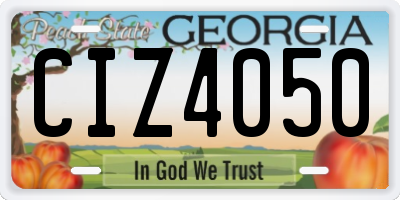 GA license plate CIZ4050