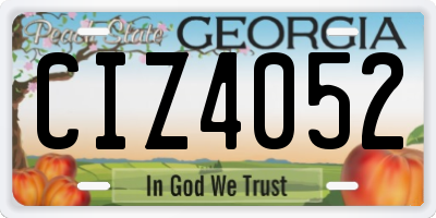 GA license plate CIZ4052