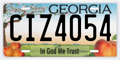 GA license plate CIZ4054