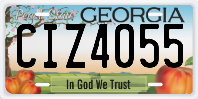 GA license plate CIZ4055