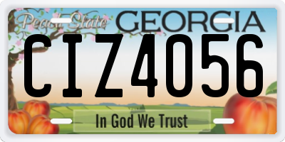 GA license plate CIZ4056