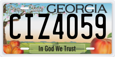 GA license plate CIZ4059