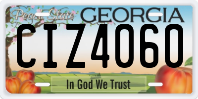 GA license plate CIZ4060