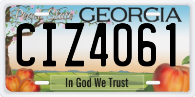 GA license plate CIZ4061