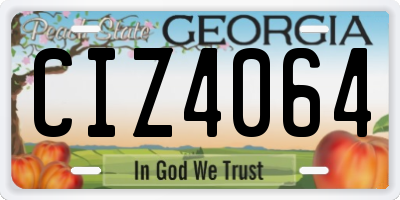 GA license plate CIZ4064