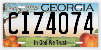 GA license plate CIZ4074