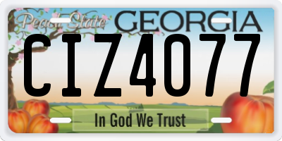 GA license plate CIZ4077