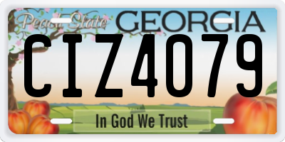 GA license plate CIZ4079