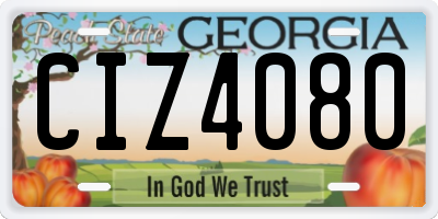 GA license plate CIZ4080