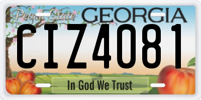 GA license plate CIZ4081