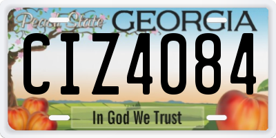 GA license plate CIZ4084