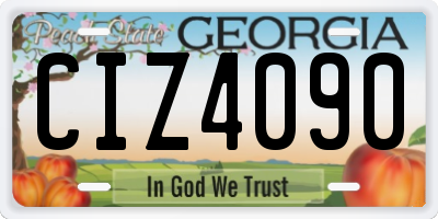 GA license plate CIZ4090