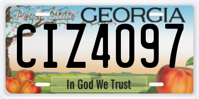 GA license plate CIZ4097