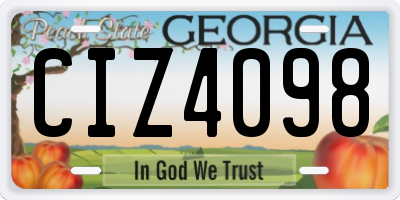 GA license plate CIZ4098