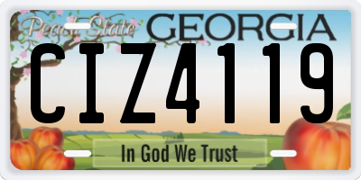 GA license plate CIZ4119