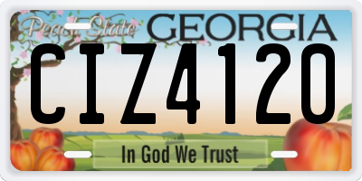 GA license plate CIZ4120