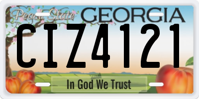 GA license plate CIZ4121
