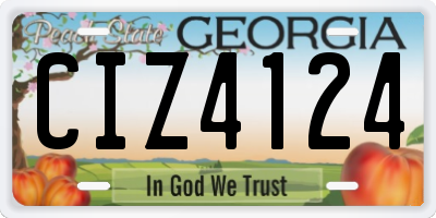 GA license plate CIZ4124