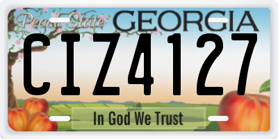 GA license plate CIZ4127